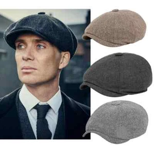 Harris Tweed 8 Panel Newsboy Flat Cap Peaky Blinders Baker Boy Mens - Size Med - Picture 1 of 3