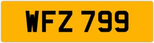 WFZ 799 W 3X3 DATELESS PRIVATE NUMBER PLATE WILL WIL WENDY WES WALT WAYNE WOLF - Picture 1 of 1