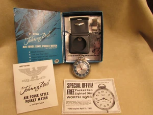 Reloj de Bolsillo Johnny Zero Estilo Fuerza Aérea con Hora Mundial por Westclox - Imagen 1 de 12