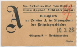 Berlin Reichstag Tribüne A Sitzungssaal Reichstagsplatz 10.3.19026 - Bild 1 von 1