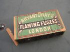 ORIGINAL WOODEN BOX & LABELS BRYANT & MAY FLAMING FUSEES MATCHES WITH CONTENTS