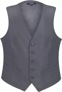 Gioberti Men's Formal Suit Vest Fit for Business or Casual Dress Gray Size XL - Picture 1 of 9