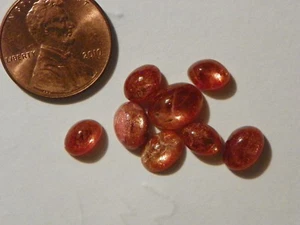 Lote de cabujones Sunstone de 10,74 quilates 8 cabinas fuego de cobre - Imagen 1 de 1