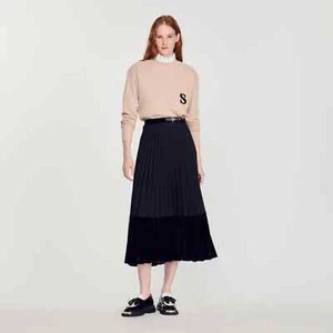 Sandro Paris Women's Skirt Size 2 / M Midi Pleated SFPJU00209 - Picture 1 of 10