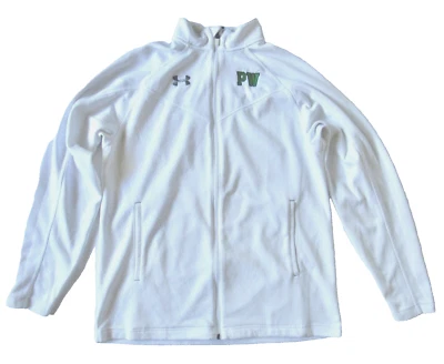 Under Armour Fitch 全拉链热身夹克 1246568 白色 PW 海盗 M 中号 — 第 1/4 张图片