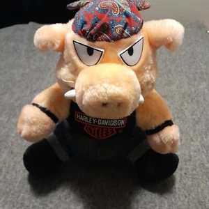 Vintage Harley Davidson Motorcycles Pig 11” Plush Play By Play Stuffed Hog--1998 - Picture 1 of 9