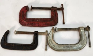 Vintage Tools C-CLAMPS LOT Woodworking Machinist Judd 1430 No 113 3"inch USA - Picture 1 of 8