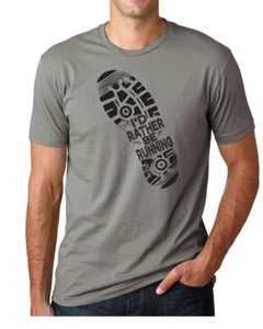 I'd Rather Be Running working out run cardio workout jog exercise gift T-Shirt - Picture 1 of 9