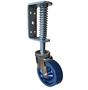 Spring Loaded Gate Caster | 300 lb Capacity | 3" Solid Poly Wheel - Picture 1 of 1