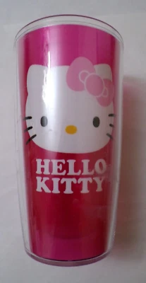 Copo Hello Kitty rosa com isolamento plástico, 6" de altura (TK-4) - Imagem 1 de 4