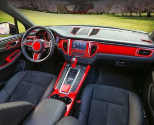 Fit For Porsche Macan 2015-2018 Bright Red Car Interior Full Set Decoration Trim - Picture 1 of 10