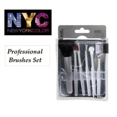 N.Y.C. New York 6 pcs Cosmetic Brushes Set Professional  Kit-Travel Size - Image 1 of 2