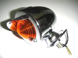 Clignotant Flèche Chrome Bullet Lentille Orange Scooter Moto Quad 2630 - Picture 1 of 1