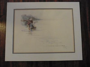 MARILYN ZAPP Print 12/500 Signed Limited Edition Triple Matted Boy in Pond - Bild 1 von 5
