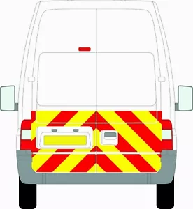 Ford Transit 2006-2014 furgoneta 1/2 prismático kit chevron capítulo 8 vinilo reflectante - Imagen 1 de 2