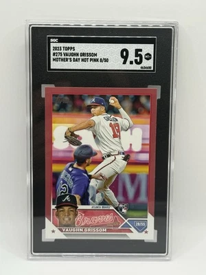 2023 Topps Vaughn Grissom Mother’s Day Hot Pink /50 RC #275 SGC 9.5 Mint+ - Image 1 of 2