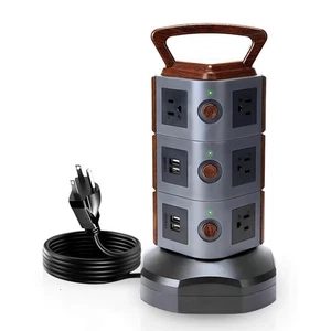 Surge Protector Power Strip Tower -Power Tower Outlet with USB Ports -Extensi - Picture 1 of 7