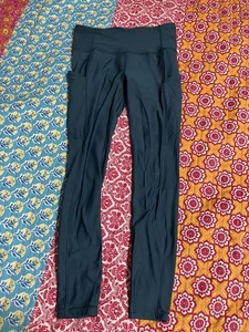 Lululemon Women’s Fast Free HR Tight 25” Fleece LW5EAXS turquoise Sz 6 - Picture 1 of 4