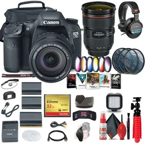 Canon EOS 7D DSLR Camera with 18-135mm Kit (3814B016) + EF 24-70mm Lens + More - Picture 1 of 1