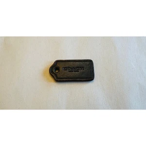 Coach schwarz Leder Hängeetikett Anhänger Taschenanhänger (Kette nicht enthalten) - Bild 1 von 4