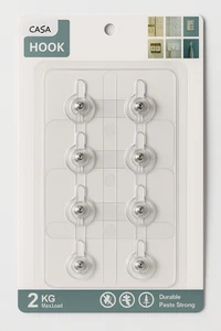 8PCS Transparent Adhesive Wall Hooks – 2KG Load, Damage-Free, Compact Design - Picture 1 of 1