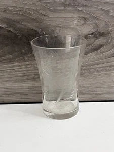 Etched Floral Shot Glass 3” Clear Vintage - Picture 1 of 4