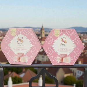 Juego de regalo de lujo turco delicia 2x200 g sabor rosa y limón dulce suave - Imagen 1 de 14