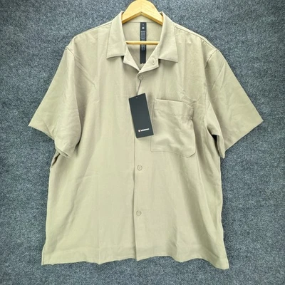 Lululemon Shirt Mens XL Lightweight Camp Collar Button Up Beige Relaxed Fit - Image 1 of 4