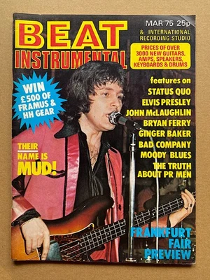 MUD BEAT INSTRUMENTAL MAGAZINE MARCH 1975 MUD COVER AND FEATURE + status quo UK - Image 1 of 2