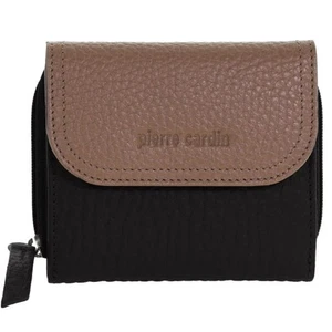 Pierre Cardin Ladies Leather Tri-Fold Tab Wallet in Black/Taupe - Picture 1 of 3
