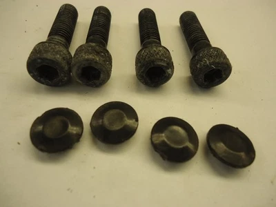 1980-1982 HONDA CB750C PARAFUSOS DE BRAÇADEIRA DE GUIDÃO SUPERIOR com tampas de plástico CB750 PERSONALIZADO - Imagem 1 de 3