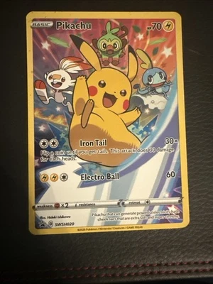 Pikachu SWSH020 SWSH: Sword & Shield Promo Cards Holo Pokemon TCG - Image 1 of 2