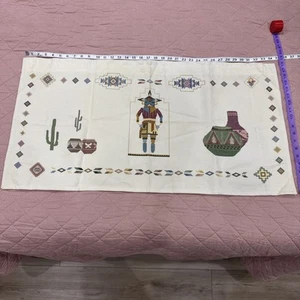 Cross Stitch Native American Wall Hanging  - Picture 1 of 7