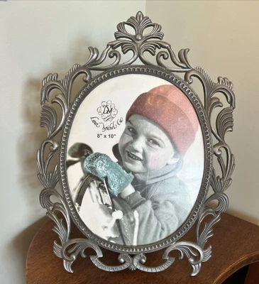 Loui Michel Cie Photo Frame Thick Silver Pewter Metal Swirl 8 X 10 Circular  - Image 1 of 2