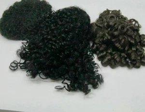Pelucas sintéticas rizadas negras marrón oscuro talla 15 de 3 piezas - Imagen 1 de 11
