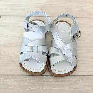 Salt Water Sandals Sun San Surfer Silver Size 7 Kids Toddler Shoes - Picture 1 of 5
