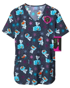 NWT Scrubstar Olaf Meltdown Winter Frozen/Christmas Scrub Shirt, Women's 3XL - Picture 1 of 3