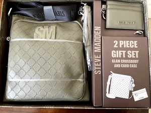 NEW Steve Madden Olive Gree Crossbody Bag And Card Case 2 PC Gift Set NIB - Picture 1 of 6