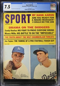 1965 Sport Magazine NEWSSTAND Sandy Koufax Maury Wills CGC 7.5 TOP POP - Picture 1 of 2
