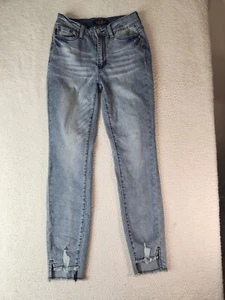 JUDY BLUE Jeans Womens 1/25 Relaxed Fit Ankle Straight Leg Distressed JB88609 - Picture 1 of 19