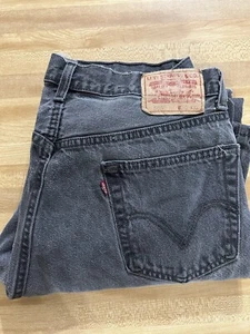 Jeans vintage Levis 505 34 X 31 pestaña roja negro EE. UU. pintura basculante - Imagen 1 de 7