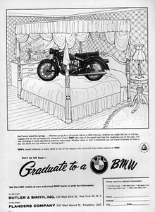BMW R69S 1963 motocicleta ""4 póster dosel platón"" anuncio original - Imagen 1 de 1