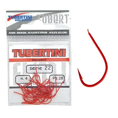 Tubertini FTM TFT Serie 22 Haken ROT Bienenmadenhaken Größen 4 5 6 7 8 9 10 - Bild 1 von 3