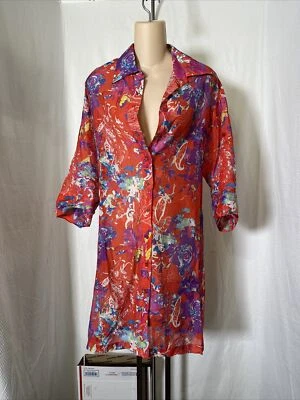 Blusa túnica ETRO de gran tamaño con estampado floral de algodón y seda talla S Foto 1 de 4