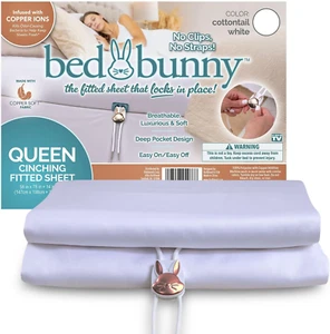 Locking Fitted Bed Sheet, Stays on & Won’T Slip Off, Built-In Stayfit Compressio - Picture 1 of 9