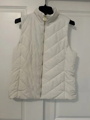 NEW! Michael Kors Womens Medium Ivory White Puffer Quilted Vest Jacket MSRP $125 - Image 1 of 4