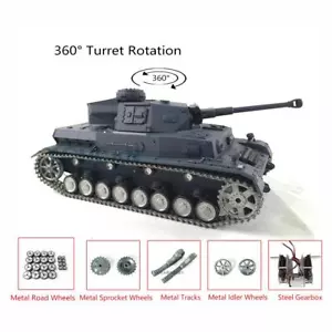 Henglong 1/16 7.0 PRO Ver Panzer IV F2 RTR IR BB RC Tank 3859 Metal Track Wheel - Picture 1 of 8