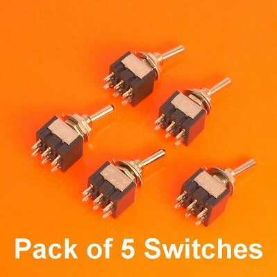 Quality 6 Pin DPDT ON-ON 2 Position Mini Toggle Switch 6A 125V MTS202 Boat Car