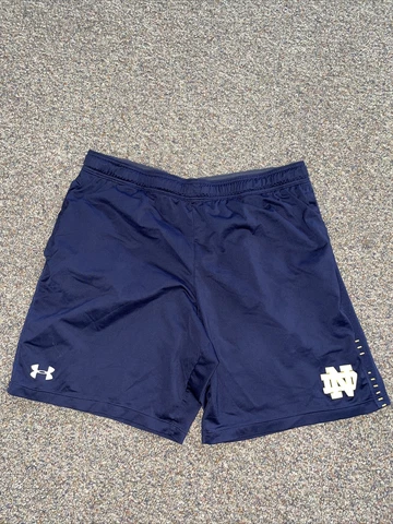 USED TEAM ISSUED NOTRE DAME FOOTBALL UNDER ARMOUR SHORTS Xxl 2XL Cover