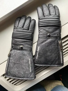 Vintage pair pre-owned Harley-Davidson small leather gloves w/ zippered pocket - Picture 1 of 4